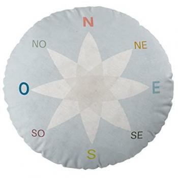 Cojín Redondo Infantil Mapamundi 40 cm de Diámetro Relleno, Fabricado en España