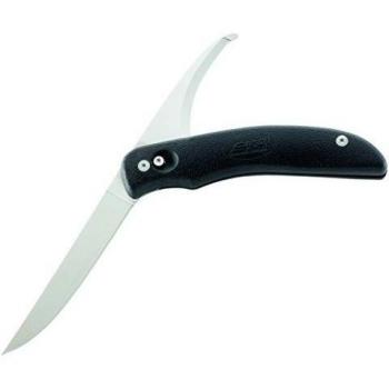 EKA-Filetiercuchillo,Sandvik-acero 12C27, Swingblade-Technik, negroer Kraton-...
