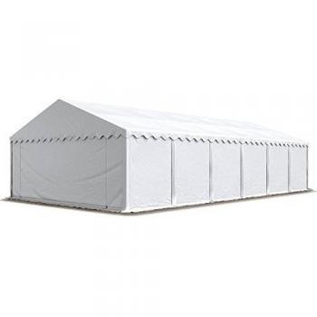 Carpa almacén 6x12 m PVC 750 N impermeable blanca con base reforzada