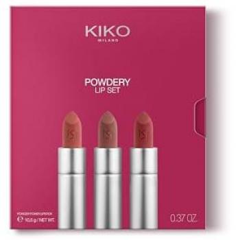 KIKO Milano Powdery Lip Set 01 - Set De Maquillaje: 3 Labiales De Acabado Mate Empolvado
