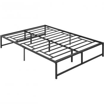 Marco de Cama Doble de Metal para Colchón 135x190 cm con Patas de 35 cm - Negro