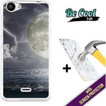 Becool® Fun- Funda Gel Flexible para Wiko Rainbow Jam [ +1 Protector Cristal Vidrio Templado ]Carcasa TPU fabricada con la mejor Silicona, protege y se adapta a la perfección a tu Smartphone y con nuestro exclusivo diseño Tormenta nocturna