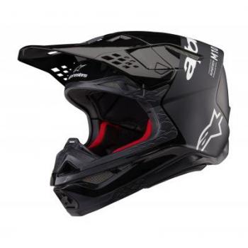 Alpinestars Casco de Cross Supertech S-M10 Flood 2024 Negro-Gris Oscuro (Tamaño L)