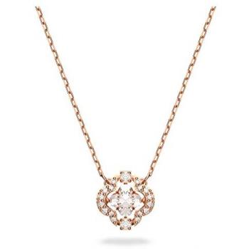 Swarovski Sparkling Dance Multicolor Clover Necklace for Women, One Size, Rose Gold Plated