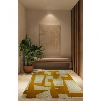Alfombra moderna de tejido plano castaño 240x340 cm