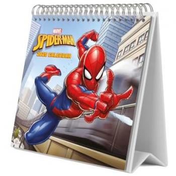 Calendario de escritorio 2025 Marvel Spiderman Erik multicolor - base resistente, planificador mensual con espacio para anotar y vista mensual global