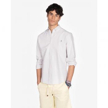 Camisa Oxford gris para hombre