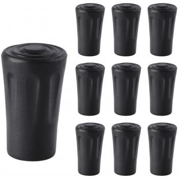10 Piezas de Contera de Goma para Bastones de Trekking Protector de Punta de Bastón de Reemplazo para la Mayoría de Bastones de Senderismo Estándar Diámetro de Agujero de 11 mm Absorción de Golpes, Ad