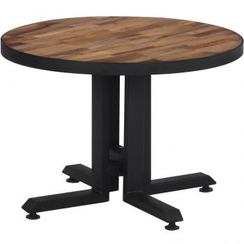 Mesa de centro redonda de teca reciclada maciza Ø55x40 cm