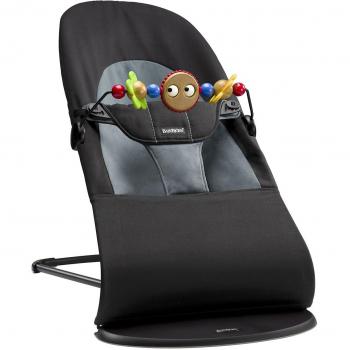 BABYBJÖRN HAMACA CON JUGUETE, Cotton, Negro/Gris oscuro, Ojitos Traviesos