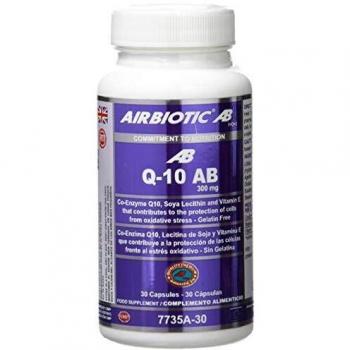 Airbiotic AB Q10 AB Complex 300 mg, Suplemento Alimenticio con Multinutrientes, Coenzima Antioxidante, 30 cápsulas