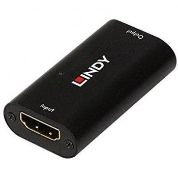 Lindy 38211 HDMI 2.0 18G UHD-HDR Splitter/Repeater Extensor Audio/Video, 8 Puertos, Negro, Soporte hasta 40m