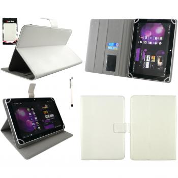 Emartbuy® Blanco Stylus + Rango Cobertura Universal La Carpeta l Case Carcasa Funda Blanco Multiángulo Ejecutivo Folio Con Ranuras Tarjeta Acuada Para Toshiba Excite Pro 10.1 Inch Tablet