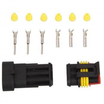 lovelifeast coche 1 Kit 3 pin manera impermeable Cable conector enchufe macho y hembra eléctrico AUTO Kits Durable