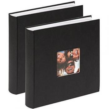 Walther Design - Álbum de fotos Fun, Paquete doble, color Negro, 30 x 30 cm