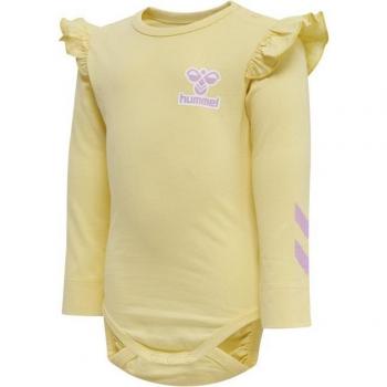 Hummel Mirabel Long Sleeve Bodysuit Pale Banana for Girls 0-1 Months