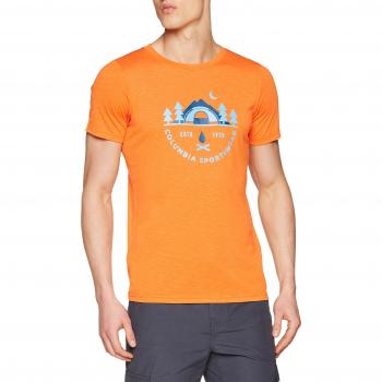 Columbia Nelson Point Graphic Short Sleeve tee Camiseta de Manga Corta, Hombre, Naranja