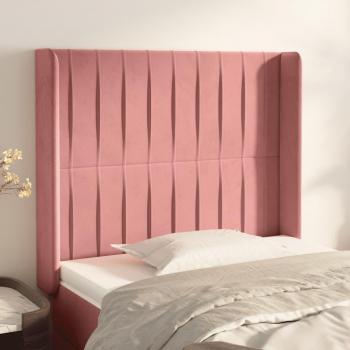 Cabecero con orejas de terciopelo rosa 83x16x118/128 cm Vidaxl Rosa