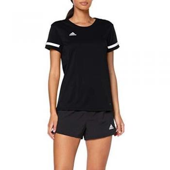 adidas T19 SS JSY W Camiseta de Manga Corta, Mujer, Black/White, L