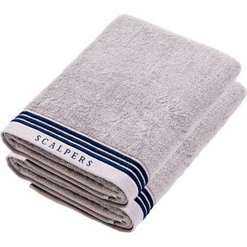 Set de 2 toallas de ducha gris (150x90 cm), 100% algodón, 550 GSM