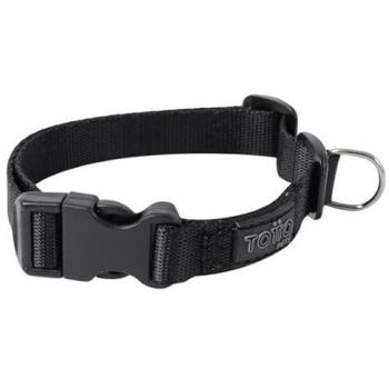 Collar Ajustable para Perros Pequeños Mylu Estampado Negro Talla S con Herrajes Resistentes y Chapa de Seguridad