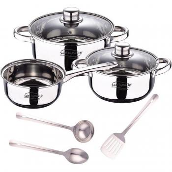 Batería de cocina San Ignacio 5 piezas con cazo, cacerolas y set de utensilios