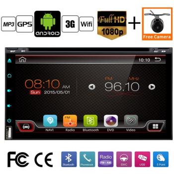Mejor WiFi modelo 6.0 Android Quad-Core 6.95 Full pantalla táctil universal de coche DVD reproductor de CD GPS 2 DIN estéreo GPS navegación libre cámara