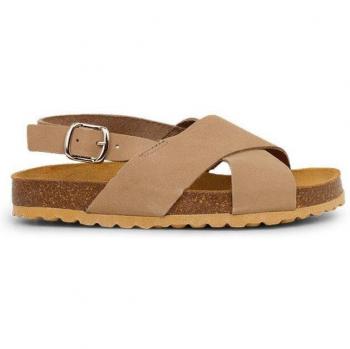 Sandalias abiertas de niño de piel Pisamonas con tiras cruzadas en nobuck