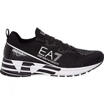 EA7 Emporio Armani Men's Black Crusher Distance Knit Sneakers
