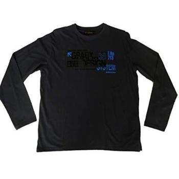 losan - Camisetas de Manga Larga - para Hombre Azul Gris