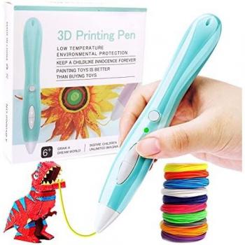 Bolígrafo 3D, EZIRE Bolígrafo de Impresión Criogénica 3D con Carga USB, Lápiz 3D Inteligente con Filamento PCL 20M de 10 Colores, Pluma 3D de Velocidad Ajustable, Boli 3D Regalos para Niños