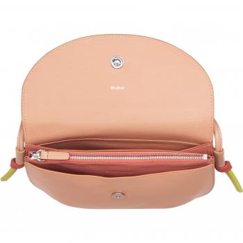 Dudu - Bandolera mediana de mujer de piel con solapa, bolso de hombro pequeño con parche de cuero genuino y botón magnético