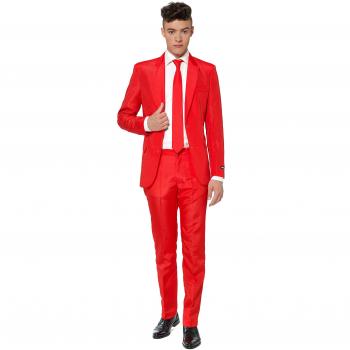 Suitmeister Men's Slim Fit Solid Red Costume Suit for Parties and Events