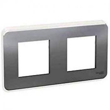Marco Unica Pro - Placa de Acabado Aluminio 2 Postes