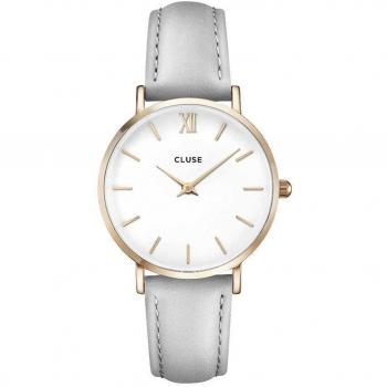Reloj Analógico Cluse Minuit Rosa con Correa de Cuero CL30002