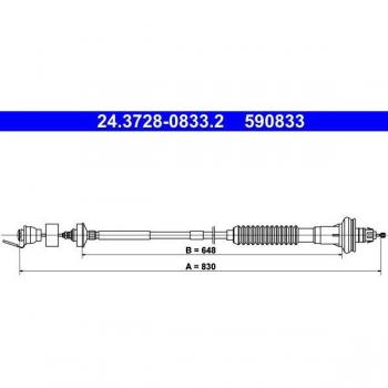 Cable de embrague ATE 24.3728-0833.2