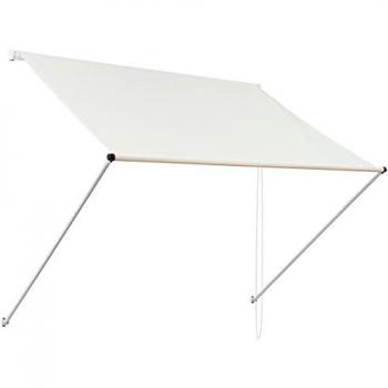 Toldo Retráctil Manual 400x120 cm Beige con Protección UV 50+, Material Metal y Poliéster, Tira de Cuerda para Sombreado en Terraza y Balcón
