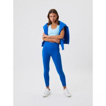 Borg Seamless Rib Tights - Blue, XS