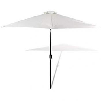 vidaXL Sombrilla para Jardín Poste de Acero y Tela Blanca 3 m Parasol de Patio
