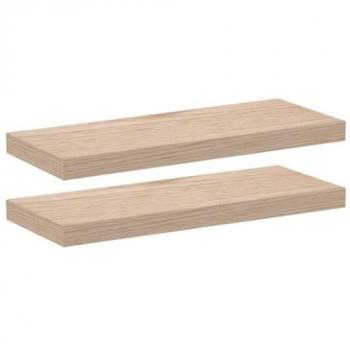 Estantes flotantes 2 uds madera de ingeniería 60x23,5x4 cm marrón