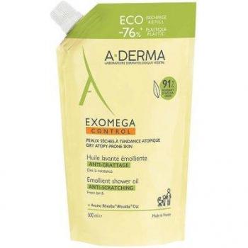 A-Derma Exomega Control Aceite de Ducha Emoliente Anti-Irritación Eco-Recarga 500ml