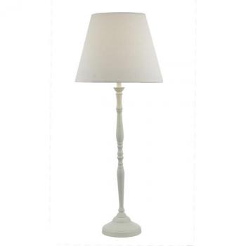 Lámpara de mesa Joanna blanca con 1 bombilla, pantalla redonda cónica