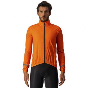 Castelli Emergency 2 Waterproof Rain Jacket - Men's Lightweight Compact Orange