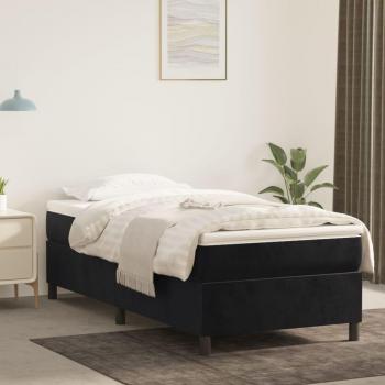 Cama box spring de muelles con colchón negro 90x200 cm en terciopelo Vidaxl