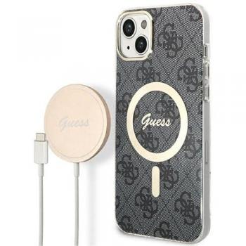 Guess Funda y Cargador MagSafe 4G para iPhone 14 Plus 6,7 Negra