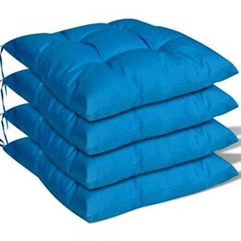 vidaXL Conjunto de 4 Cojines Azules de los Asientos Almohadas Espesor de 8 cm