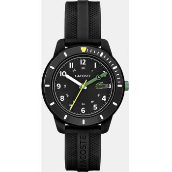Reloj de Cuarzo para Niños Lacoste Mini Tennis 2030052 con Correa de Silicona Negra, Resistente al Agua 5ATM