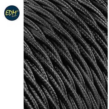 CABLE TEXTIL TRENZADO 2X0,75MM C-41 NEGRO SEDA 5M