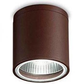 Lámpara de techo Gun 1 bombilla Coffee IP44 - Ideal Lux, Downlight redondo de luz de montaje en superficie