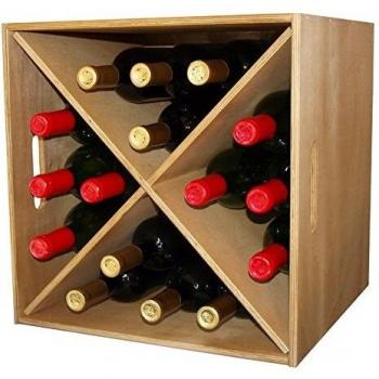 Expovinalia Cajon botellero, Roble Claro, 38x38x38 cm